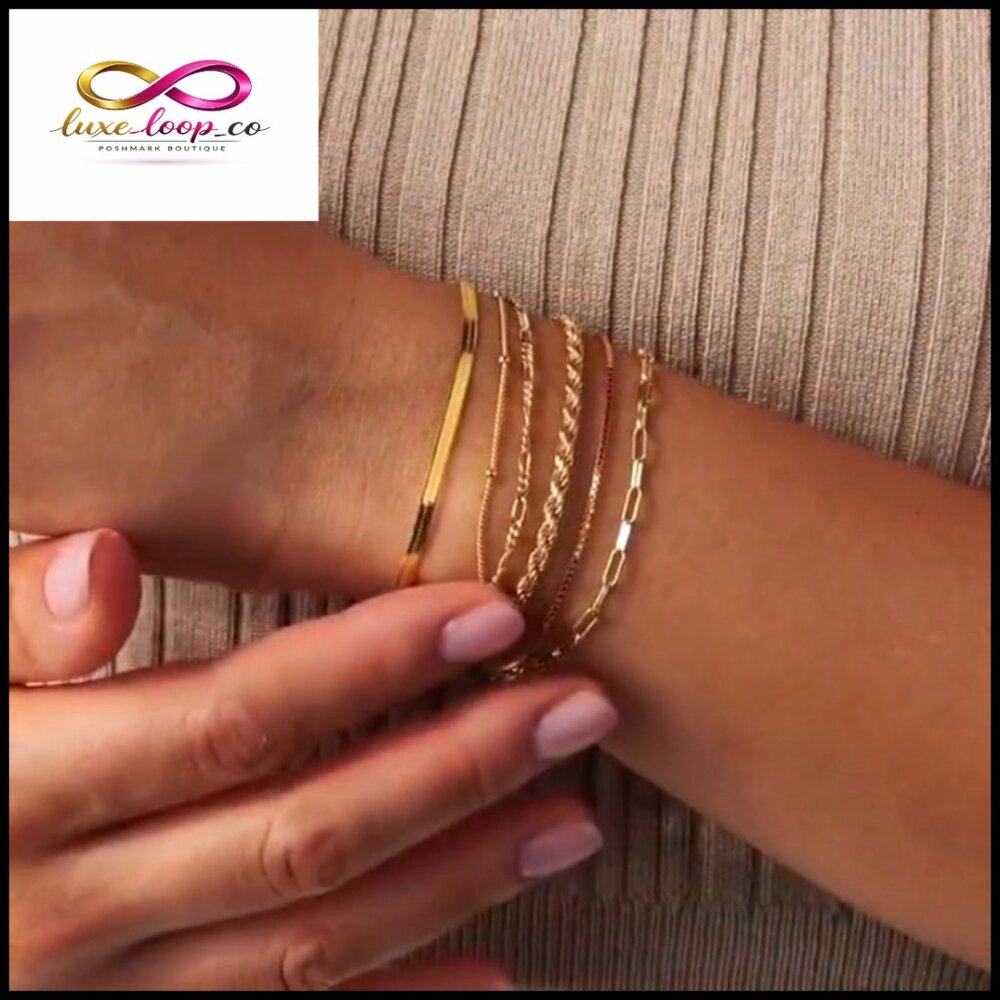 14k Gold Plated Stackable Bracelets Set With Exte… - image 7